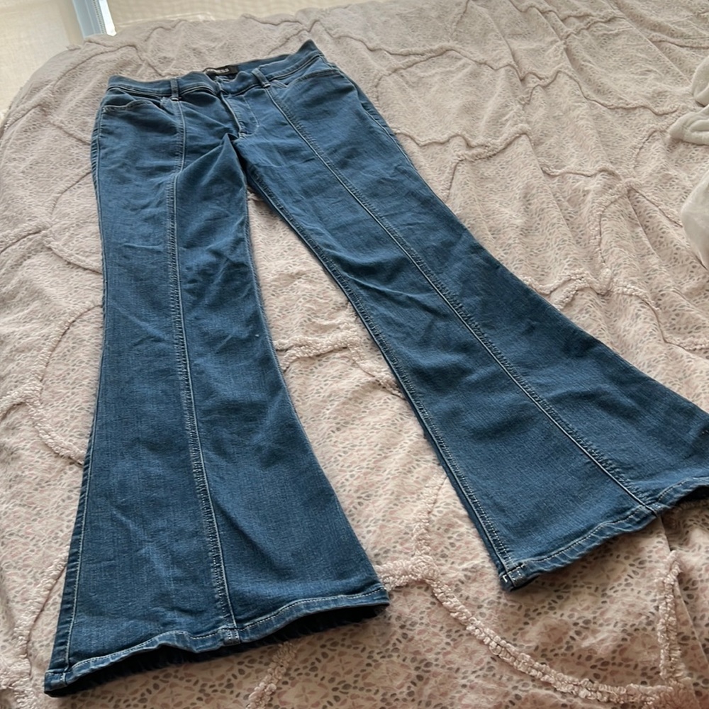 Express bell flare high rise jeans